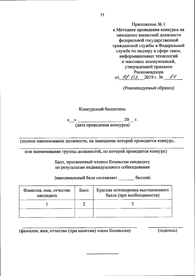 Конкурс на замещение вакантной должности результаты