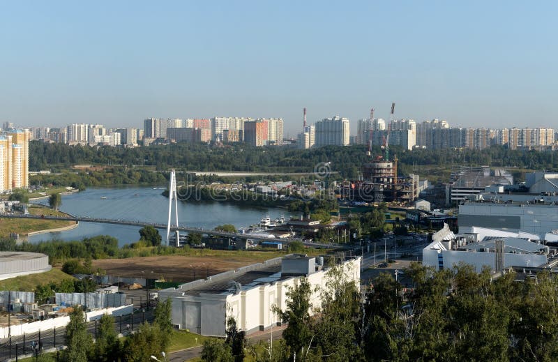 Views Pavshinskaya floodplain district of the city of Krasnogorsk in the Moscow region stock photos